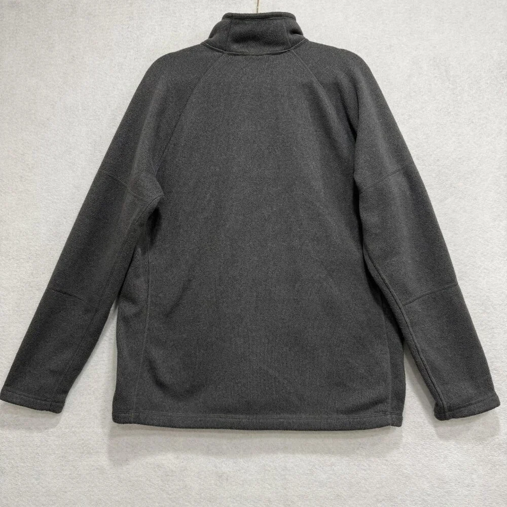 The North Face Jacket Mens Large Gray Full Zip Fleece Chest Pocket Outdoors